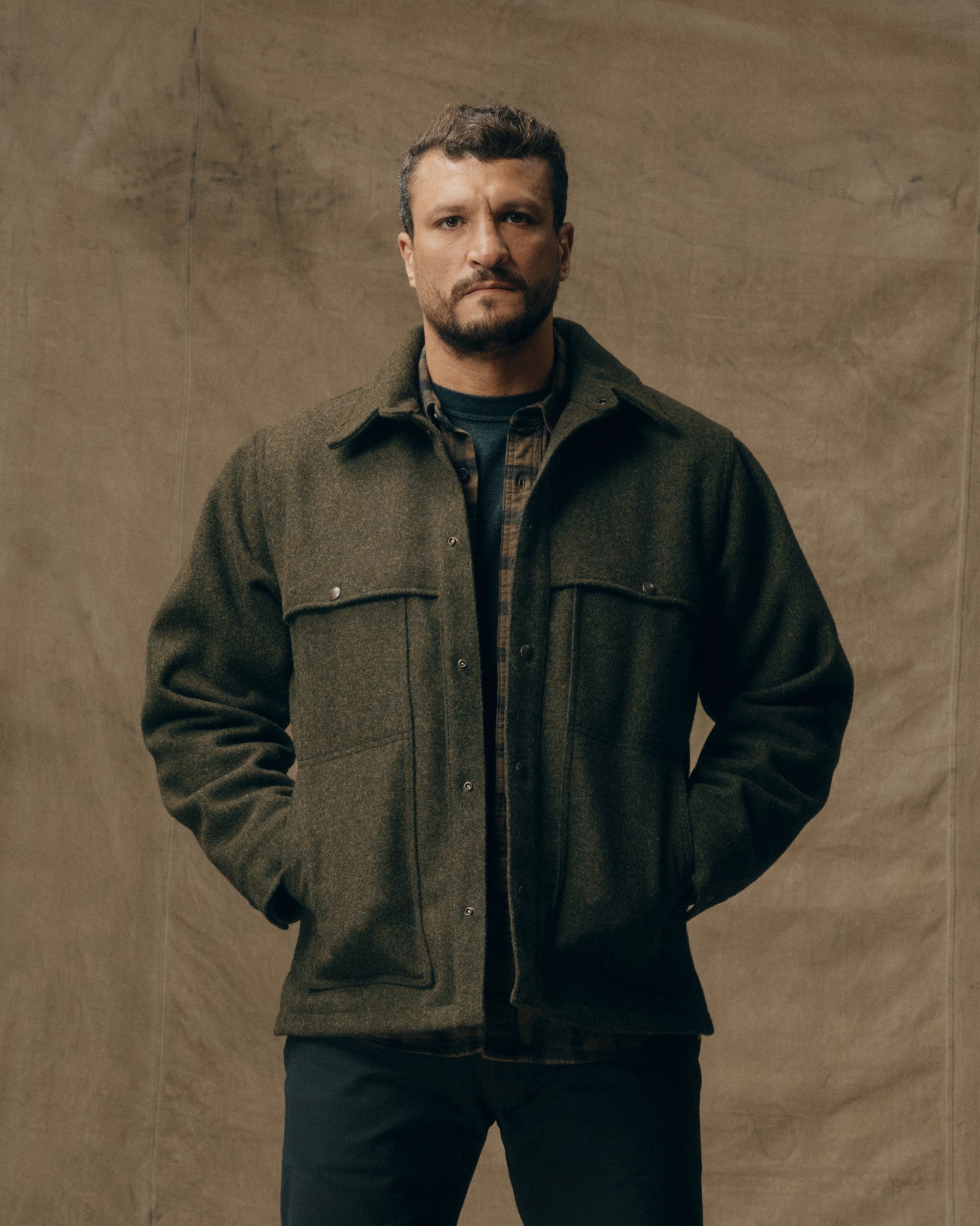 Mackinaw Wool Cape Coat - Forest Green