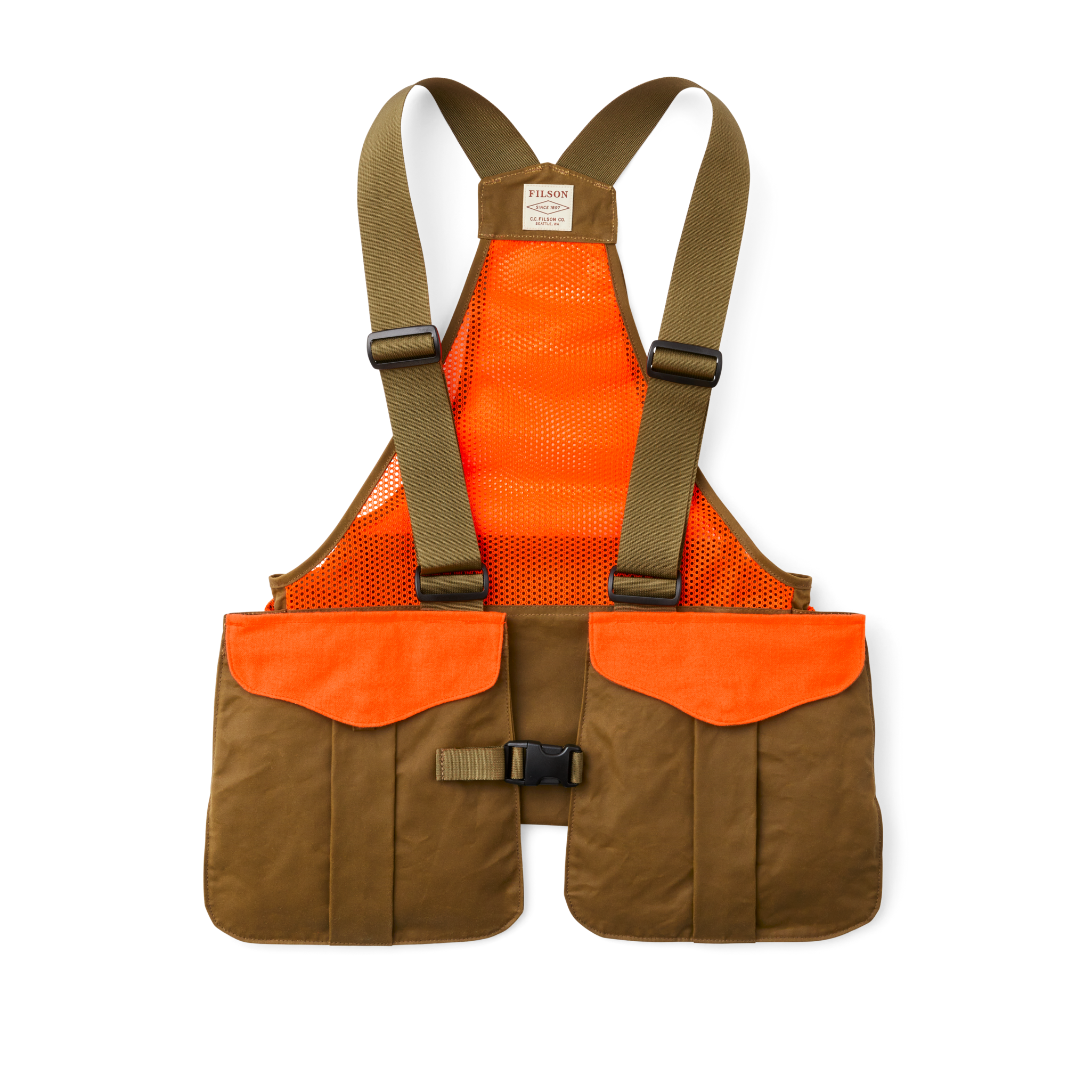 Mesh Game Bag - Dark Tan / Blaze Orange